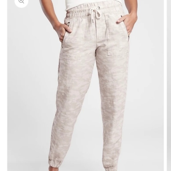 ATHLETA “Cabo Tide” Linen Jogger Camouflage Pants size 8 - Picture 2 of 12